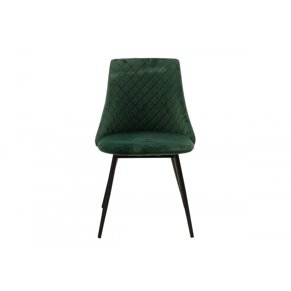 Καρέκλα "GISELLE" από βελούδο σε σκούρο πράσινο χρώμα 51x52x82