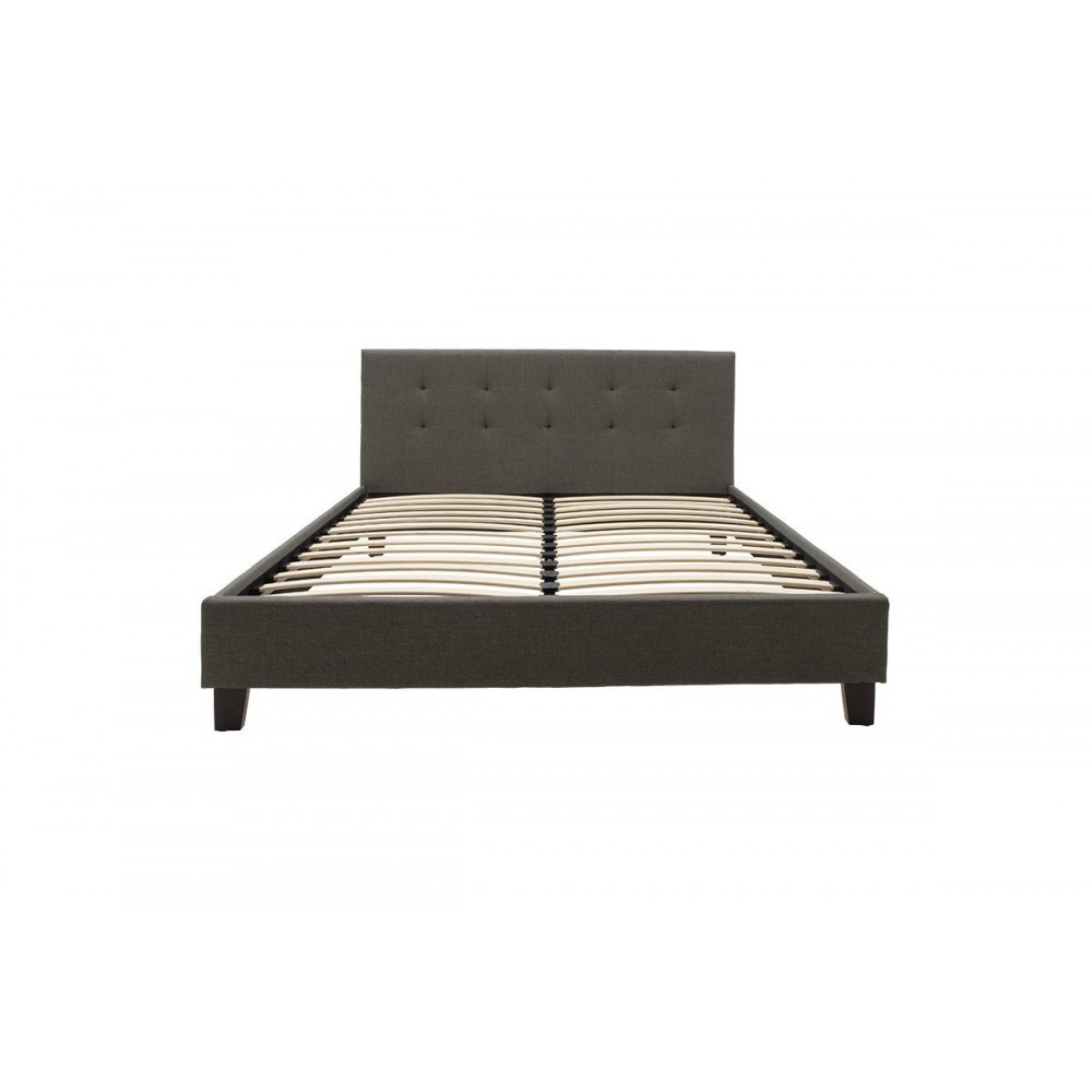 Κρεβάτι ''MAGO'' διπλό από ύφασμα σε χρώμα ανθρακί για στρώμα 150x200