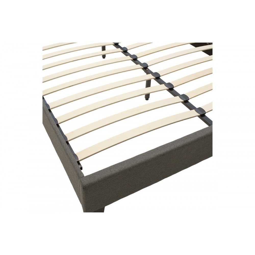 Κρεβάτι ''MAGO'' διπλό από ύφασμα σε χρώμα ανθρακί για στρώμα 150x200