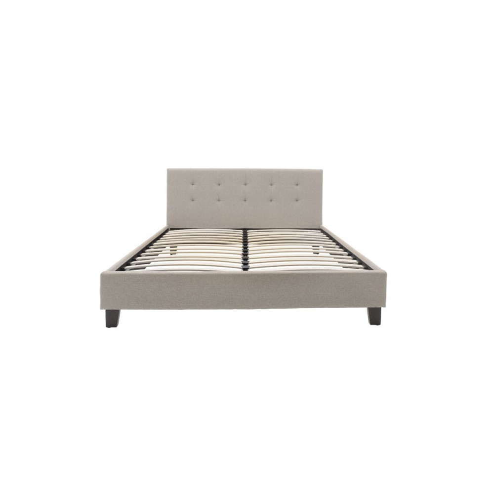 Κρεβάτι ''MAGO'' διπλό από ύφασμα σε χρώμα μπεζ για στρώμα 150x200