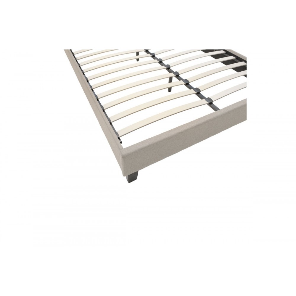 Κρεβάτι ''MAGO'' διπλό από ύφασμα σε χρώμα μπεζ για στρώμα 150x200