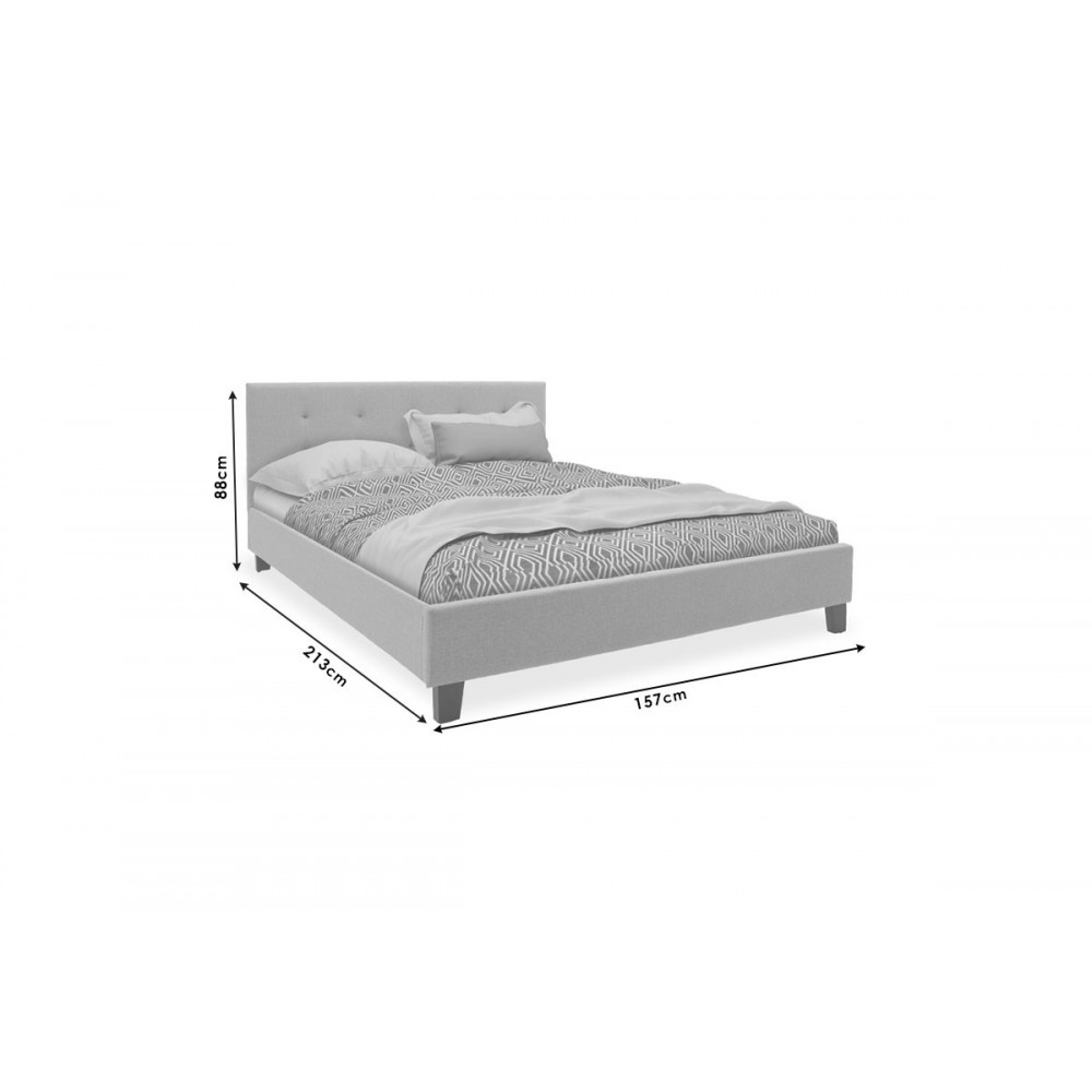 Κρεβάτι ''MAGO'' διπλό από ύφασμα σε χρώμα μπεζ για στρώμα 150x200