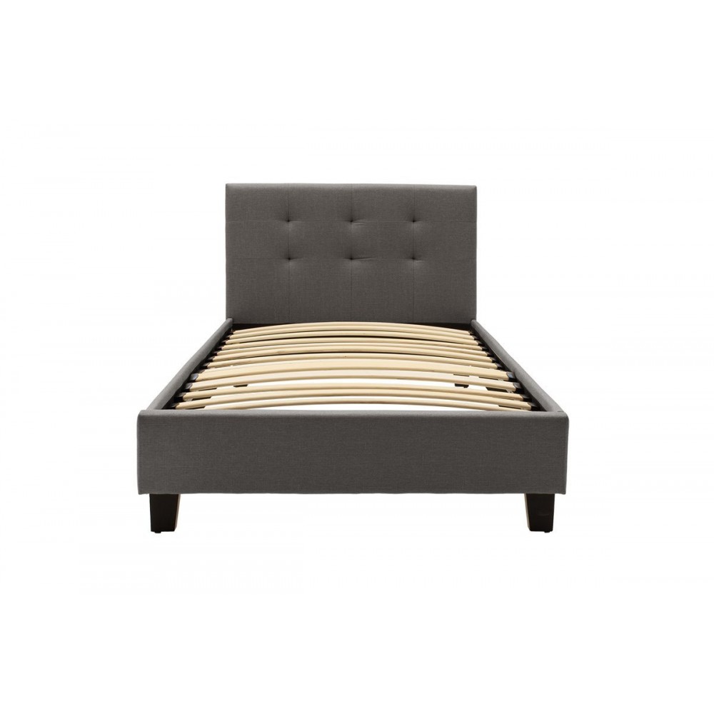 Κρεβάτι ''MAGO'' μονό από ύφασμα σε χρώμα ανθρακί για στρώμα 100x200