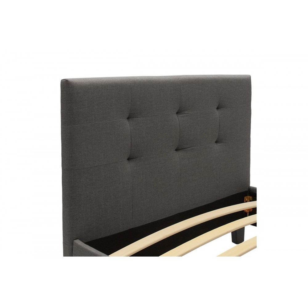 Κρεβάτι ''MAGO'' μονό από ύφασμα σε χρώμα ανθρακί για στρώμα 100x200