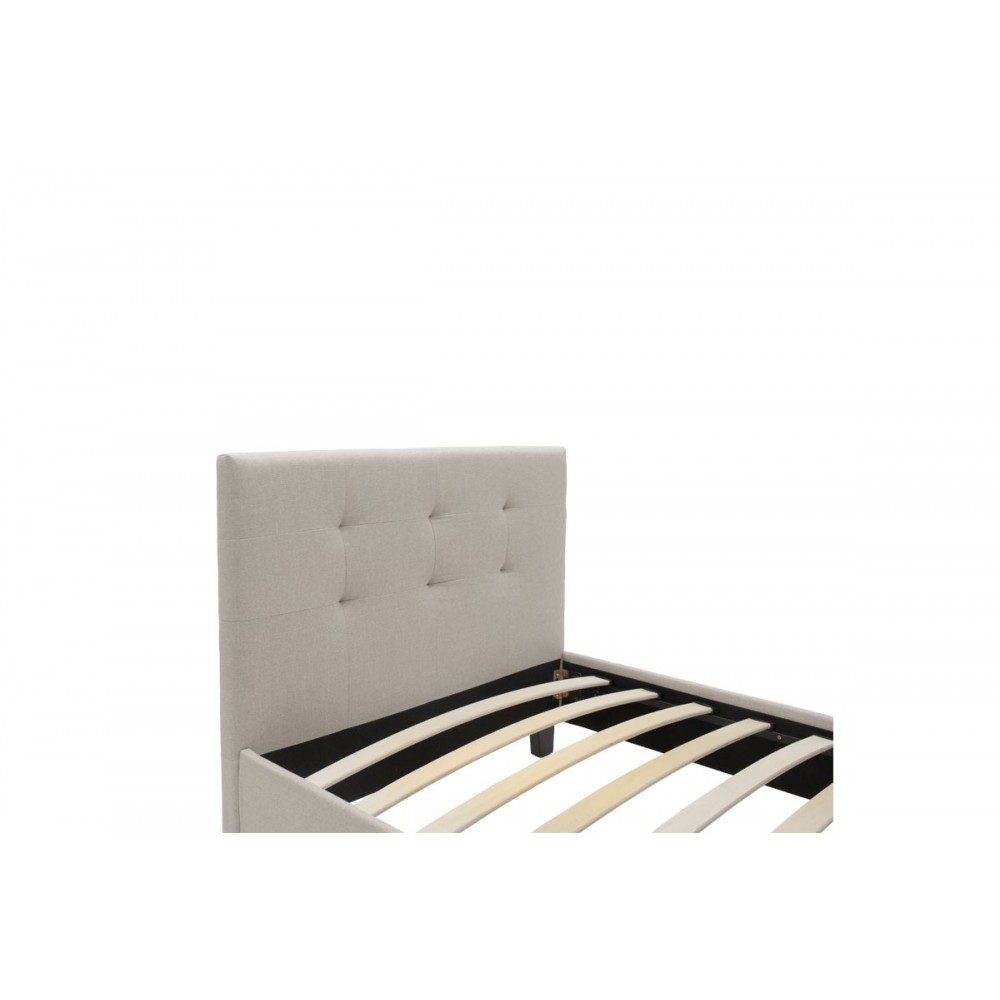 Κρεβάτι ''MAGO'' μονό από ύφασμα σε χρώμα μπεζ για στρώμα 100x200