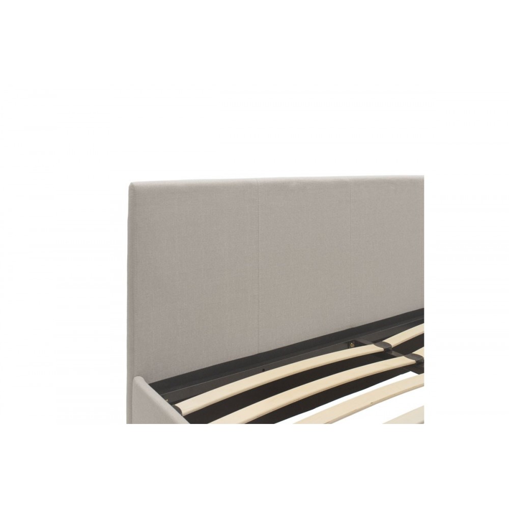 Κρεβάτι "NORSE" διπλό με αποθηκευτικό χώρο από ύφασμα σε μπεζ χρώμα 167x211x86
