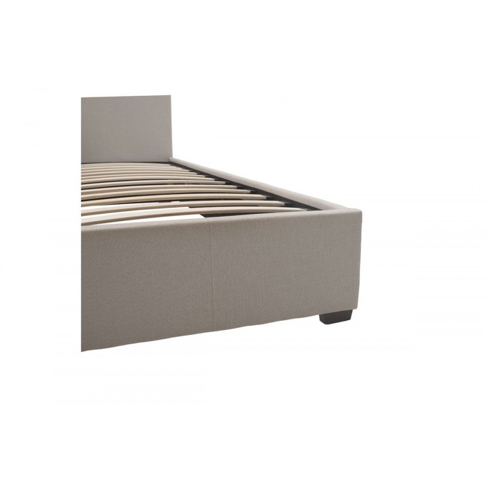 Κρεβάτι "NORSE" διπλό με αποθηκευτικό χώρο από ύφασμα σε μπεζ χρώμα 167x211x86