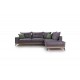 Γωνιακός καναπές "LUXURY II" με αριστερή γωνία από ύφασμα σε ανθρακί-κυπαρισσί χρώμα 290x235x95