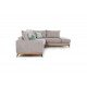 Γωνιακός καναπές "LUXURY II" με αριστερή γωνία από ύφασμα σε elephant-σιέλ χρώμα 290x235x95