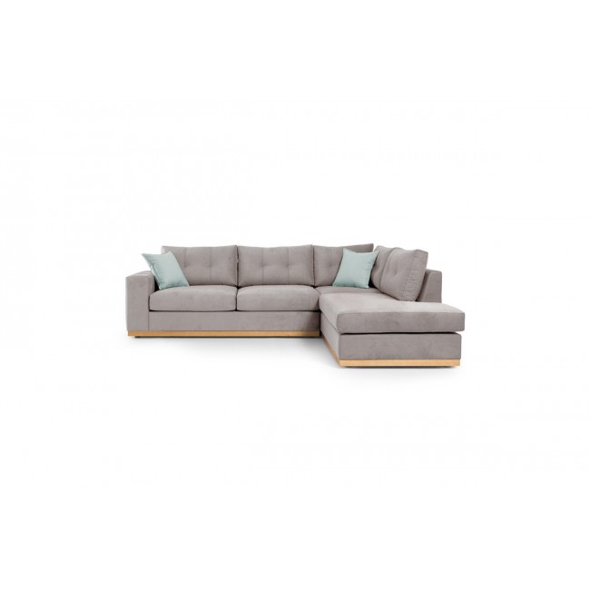 Γωνιακός καναπές "BOSTON" με αριστερή γωνία από ύφασμα σε elephant-σιέλ χρώμα 280x225x90