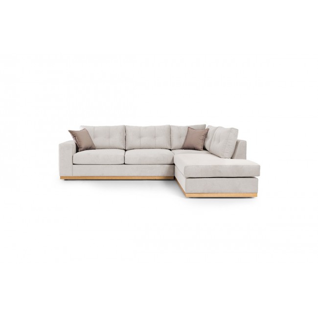 Γωνιακός καναπές "BOSTON" με αριστερή γωνία από ύφασμα σε κρεμ-μόκα χρώμα 280x225x90
