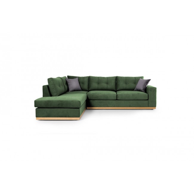 Γωνιακός καναπές "BOSTON" με δεξιά γωνία από ύφασμα σε κυπαρισσί-ανθρακί χρώμα 280x225x90