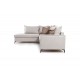 Γωνιακός καναπές "ROMANTIC" με δεξιά γωνία από ύφασμα σε κρεμ-μόκα χρώμα 290x235x95