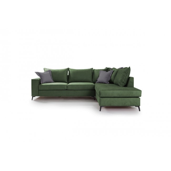 Γωνιακός καναπές "ROMANTIC" με αριστερή γωνία από ύφασμα σε κυπαρισσί-ανθρακί χρώμα 290x235x95