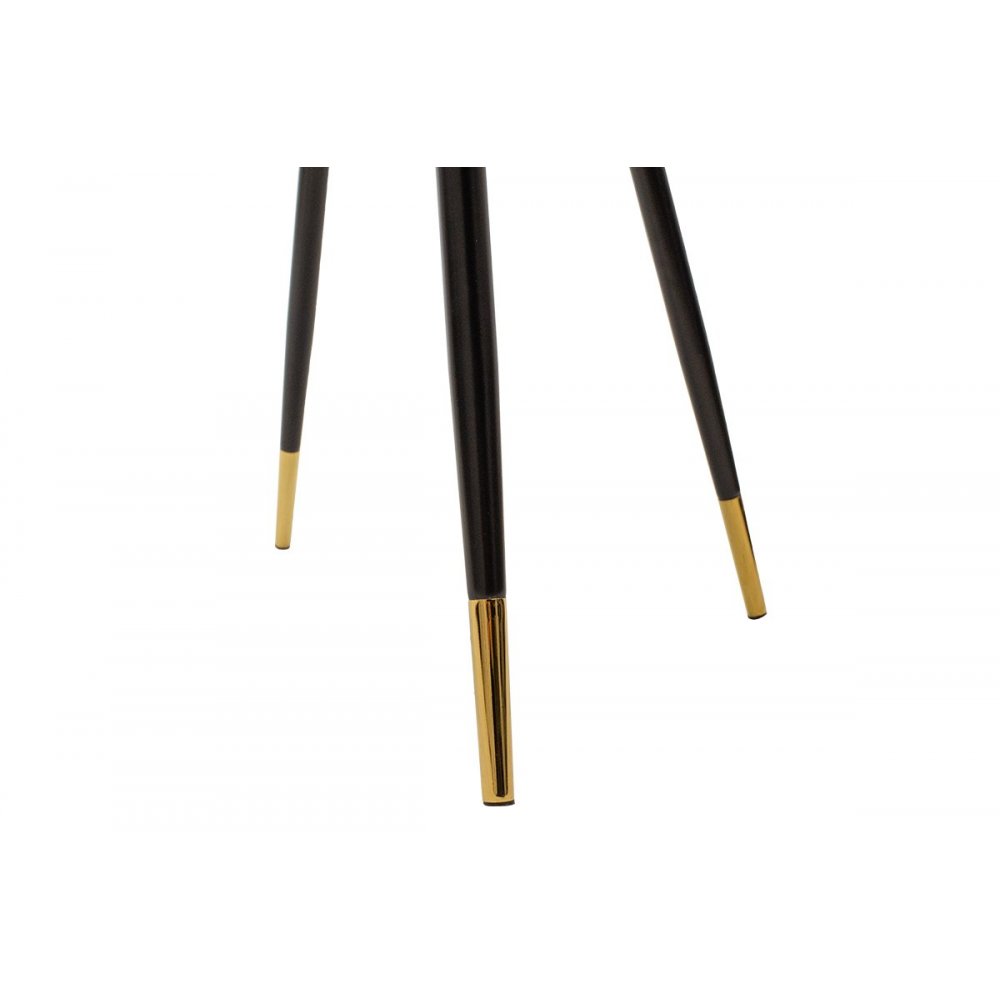 Καρέκλα "GISELLE" από μέταλλο-βελούδο σε χρώμα μαύρο-σάπιο μήλο 52x51x82