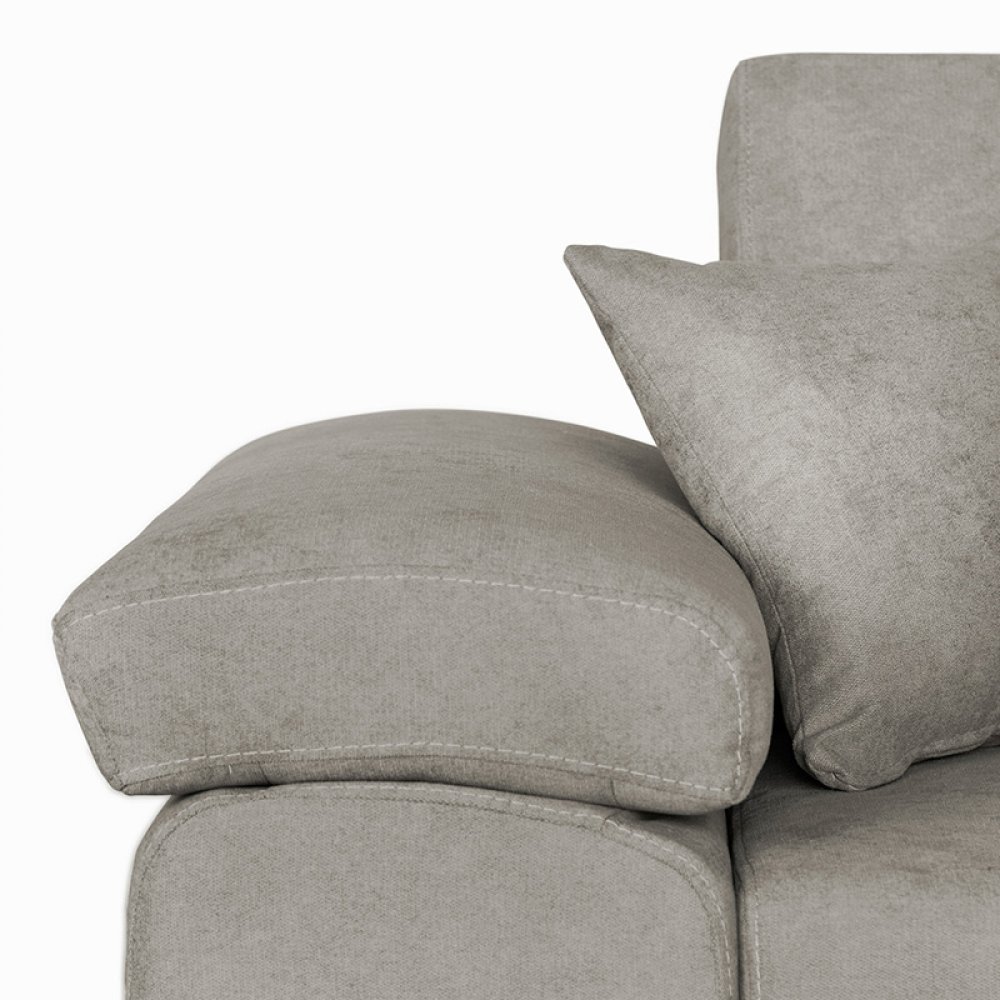 Γωνιακός καναπές-κρεβάτι "COMY" αναστρέψιμος από ύφασμα σε μπεζ χρώμα 286x160x75-90