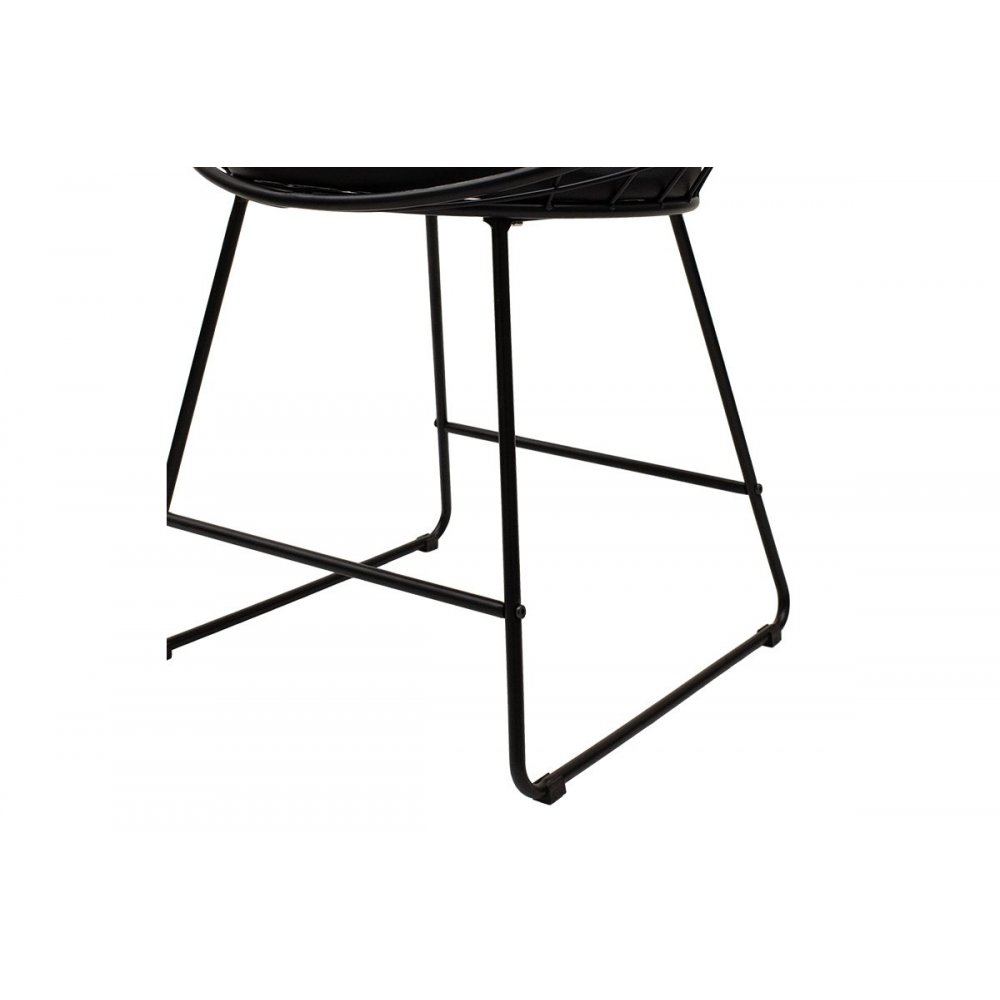 Πολυθρόνα "SETH" από μέταλλο-τεχνόδερμα σε μαύρο χρώμα 58x50x71