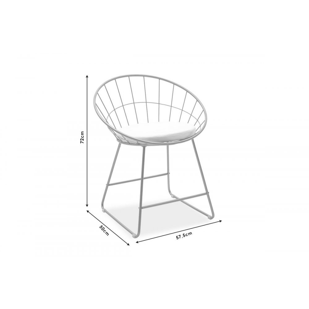 Πολυθρόνα "SETH" από μέταλλο-τεχνόδερμα σε χρυσό-λευκό χρώμα 58x50x71