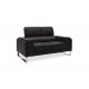 Καναπές διθέσιος "SHEA" από τεχνόδερμα σε χρώμα μαύρο 158x80x87