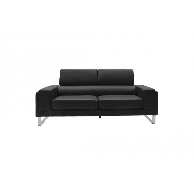 Καναπές τριθέσιος "SHEA" από τεχνόδερμα σε μαύρο χρώμα 198x80x87