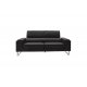 Καναπές τριθέσιος "SHEA" από τεχνόδερμα σε μαύρο χρώμα 198x80x87