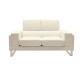 Καναπές διθέσιος "SHEA" από τεχνόδερμα σε χρώμα ιβουάρ 158x80x87