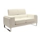 Καναπές διθέσιος "SHEA" από τεχνόδερμα σε χρώμα ιβουάρ 158x80x87