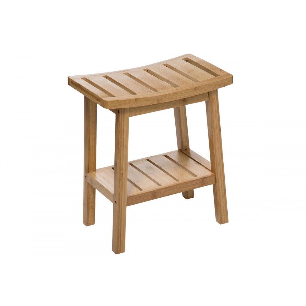 Σκαμπό "DAEL" από μπαμπού σε φυσικό χρώμα 39.5x25x46