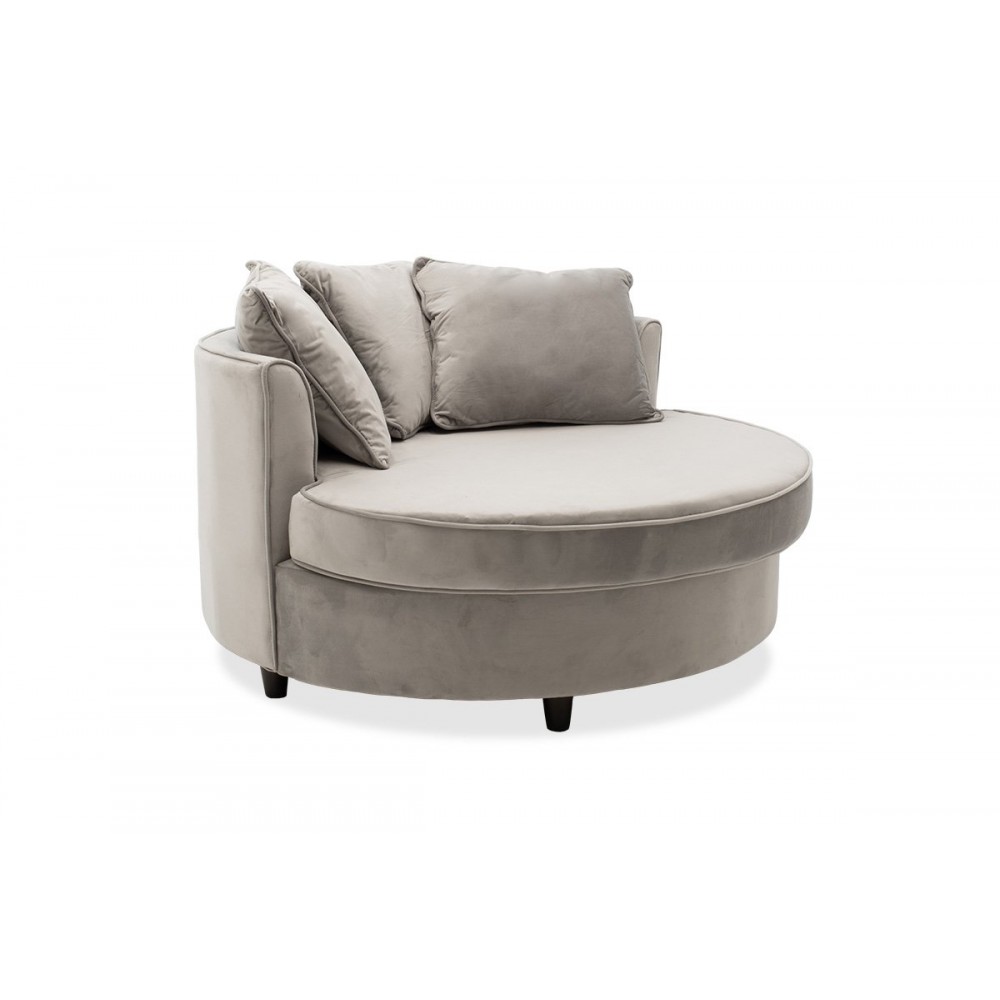 Πολυθρόνα "OPHELIA" από βελούδο σε γκρι χρώμα 123x120x85