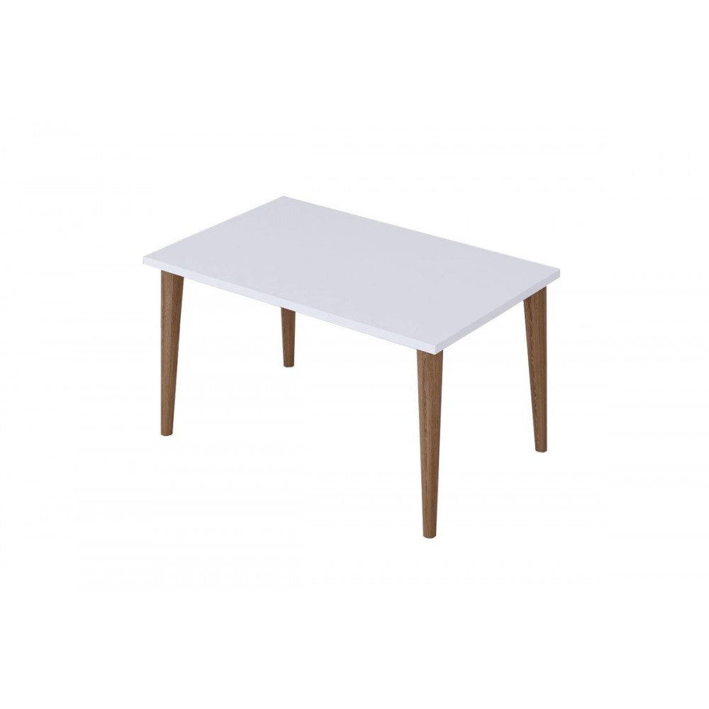 Τραπέζι σαλονιού "ZAHAR" σε λευκό-καφέ χρώμα 72x45x42