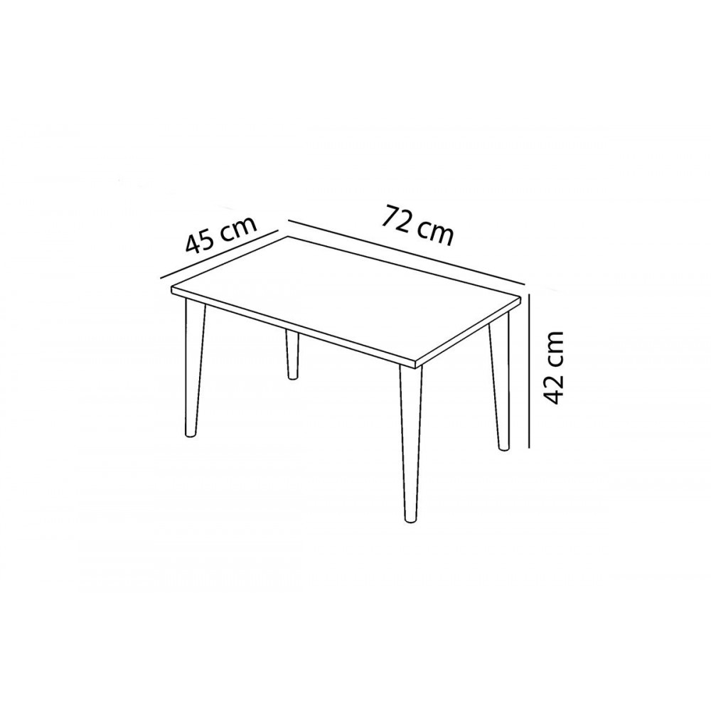 Τραπέζι σαλονιού "ZAHAR" σε λευκό-καφέ χρώμα 72x45x42