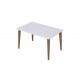 Τραπέζι σαλονιού "ZAHAR" σε λευκό-καφέ χρώμα 72x45x42