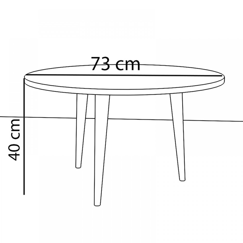 Τραπέζι σαλονιού "WALLY" σε λευκό μαρμάρου-καφέ χρώμα Φ73x40