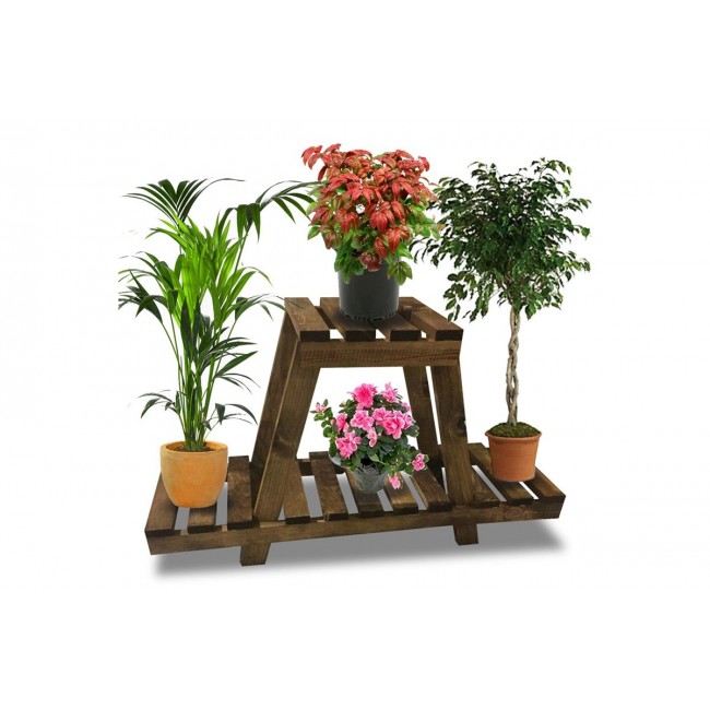 Ραφιέρα-σταντ φυτών "TISA" από ξύλο σε καφέ χρώμα 75X25X49