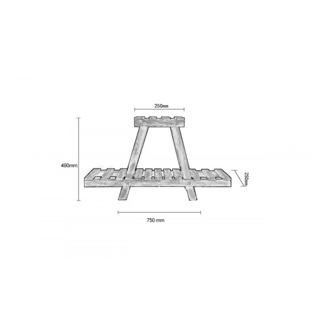Ραφιέρα-σταντ φυτών "TISA" από ξύλο σε καφέ χρώμα 75X25X49