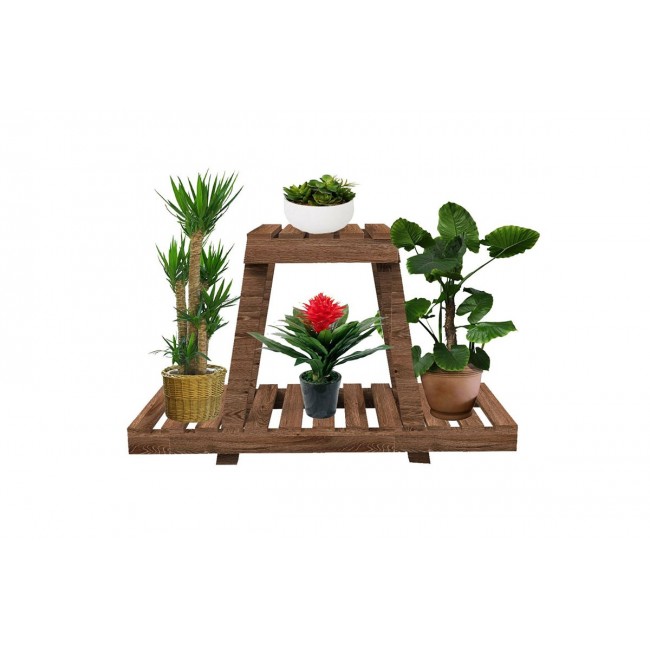 Ραφιέρα-σταντ φυτών "TISA" από ξύλο σε καφέ χρώμα 75X25X49