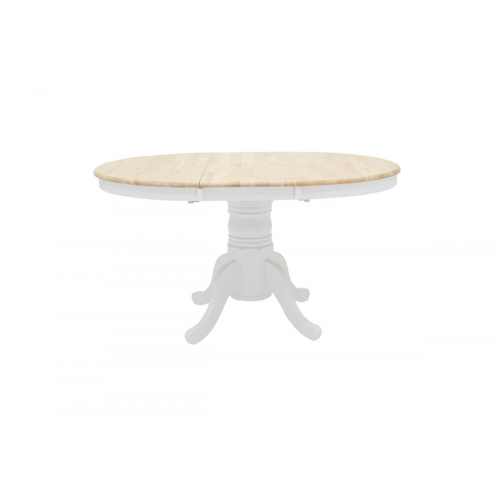 Tραπέζι "LARS" επεκτεινόμενο ξύλο-MDF σε λευκό-φυσικό χρώμα Φ100(+38)x100x75