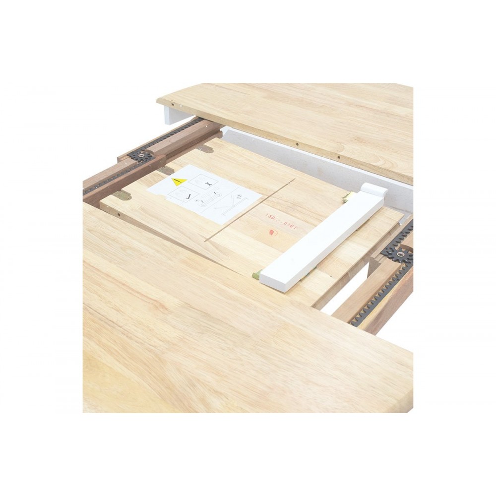 Tραπέζι "LARS" επεκτεινόμενο ξύλο-MDF σε λευκό-φυσικό χρώμα Φ100(+38)x100x75