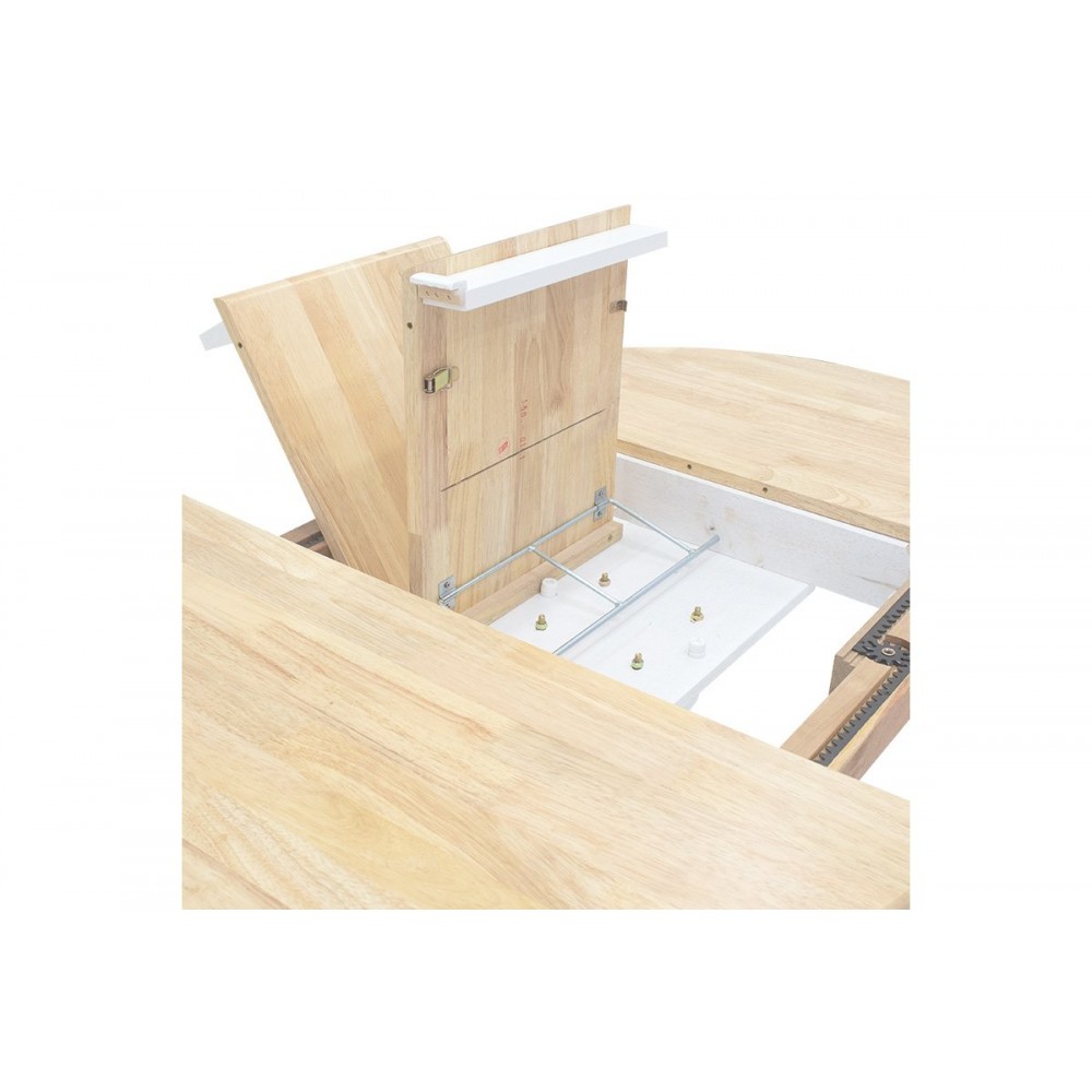 Tραπέζι "LARS" επεκτεινόμενο ξύλο-MDF σε λευκό-φυσικό χρώμα Φ100(+38)x100x75