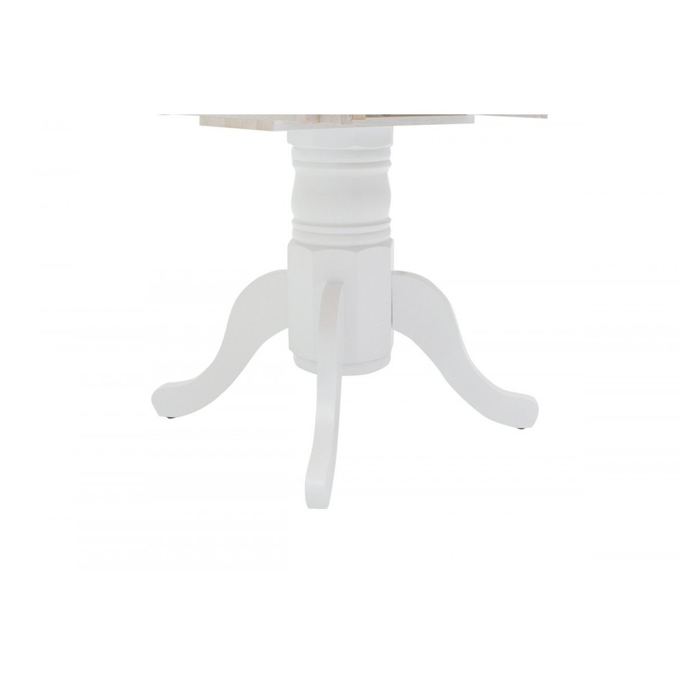 Tραπέζι "LARS" επεκτεινόμενο ξύλο-MDF σε λευκό-φυσικό χρώμα Φ100(+38)x100x75