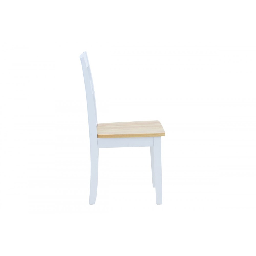 Σετ τραπεζαρίας "LARS" από ξύλο σε λευκό-φυσικό χρώμα Φ100(+38)x100x75