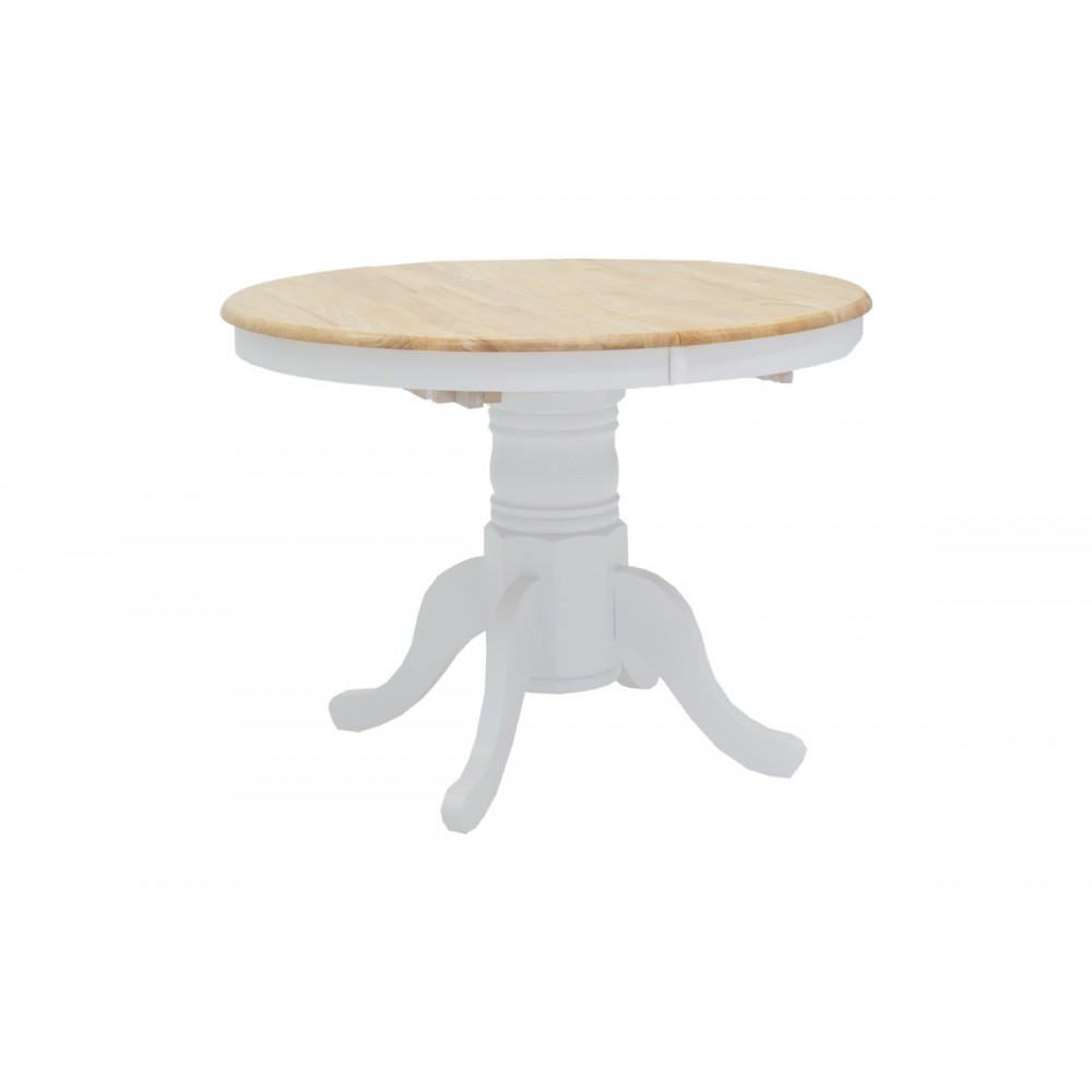 Σετ τραπεζαρίας "LARS" από ξύλο σε λευκό-φυσικό χρώμα Φ100(+38)x100x75