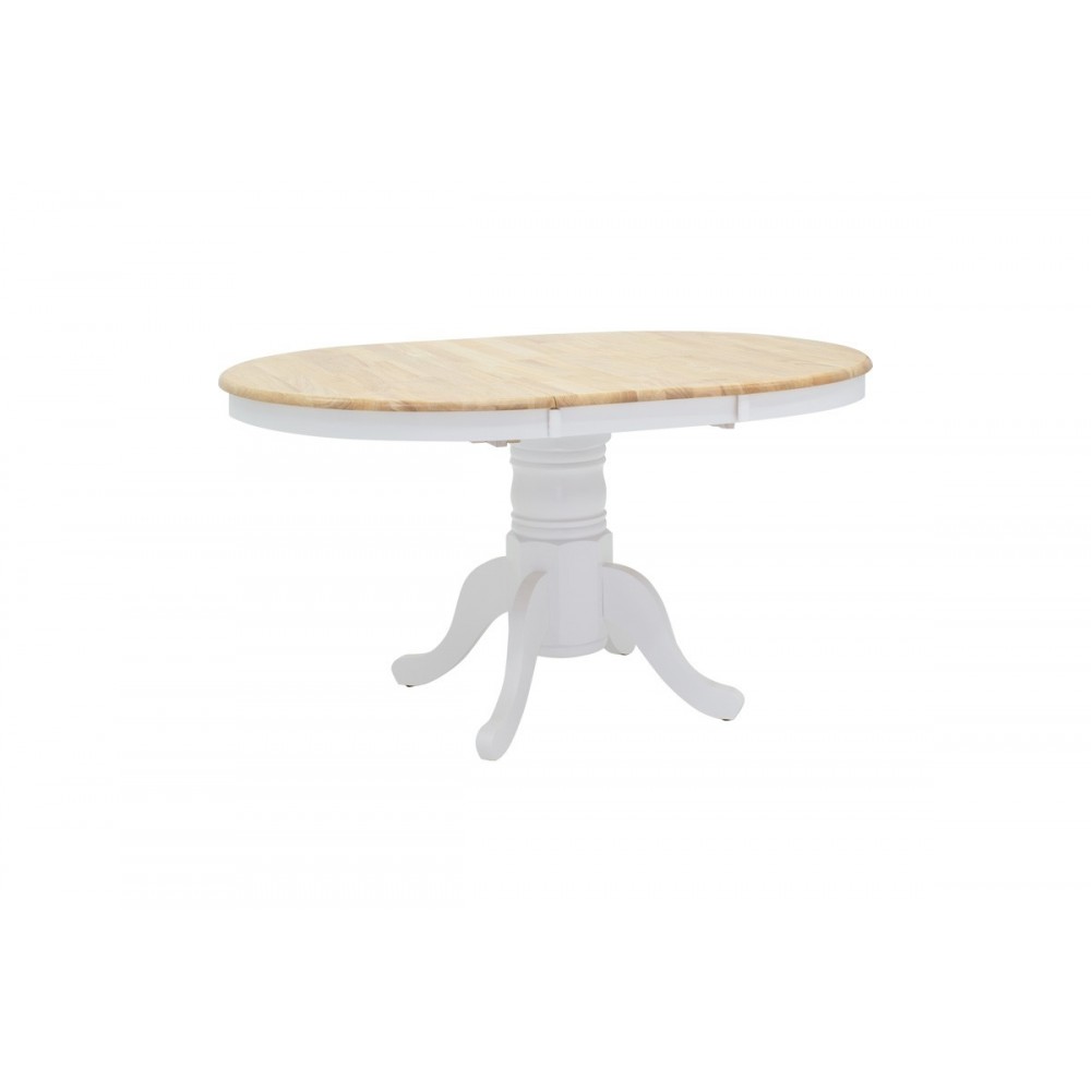 Σετ τραπεζαρίας "LARS" από ξύλο σε λευκό-φυσικό χρώμα Φ100(+38)x100x75