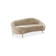 Καναπές τριθέσιος "AMORA" από βελούδο-μέταλλο σε μπεζ-χρυσό χρώμα 180x81x77