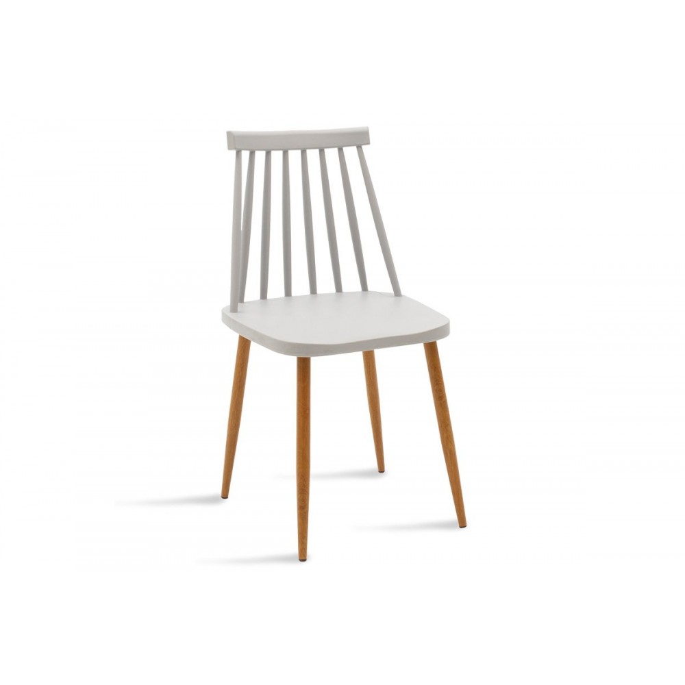 Καρέκλα "AURORA" από PP σε γκρι/φυσικό χρώμα 42x45x79.5