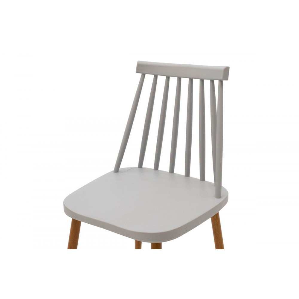 Καρέκλα "AURORA" από PP σε γκρι/φυσικό χρώμα 42x45x79.5