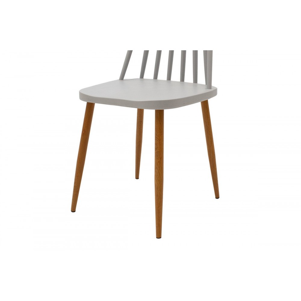 Καρέκλα "AURORA" από PP σε γκρι/φυσικό χρώμα 42x45x79.5