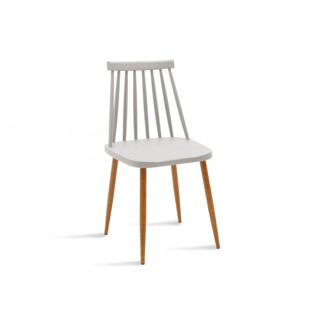 Καρέκλα "AURORA" από PP σε γκρι/φυσικό χρώμα 42x45x79.5