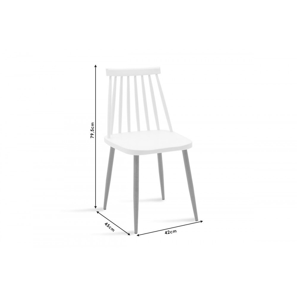 Καρέκλα "AURORA" από PP σε γκρι/φυσικό χρώμα 42x45x79.5