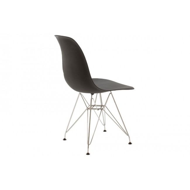 Καρέκλα "ADELLE" από πολυπροπυλένιο-μέταλλο σε μαύρο-inox χρώμα 45,5x52x83,5